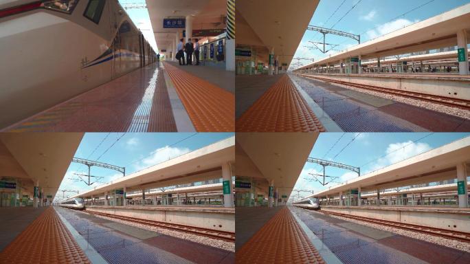 4K长沙城际铁路出发站台空镜