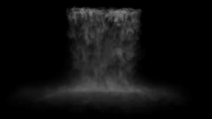 流水流动瀑布雾气动态模拟视频浓雾