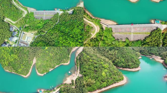 航拍江南翠峰碧水—空镜杭州龙坞水库