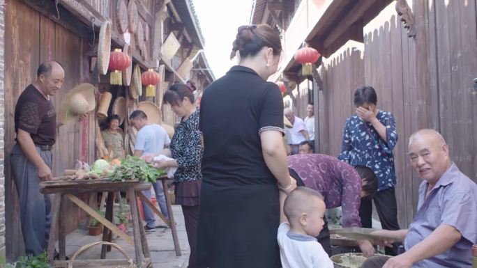 古镇乡村集市食材江南