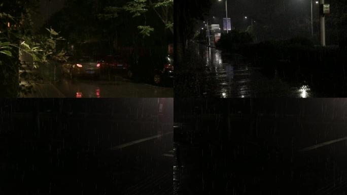 4k原创实拍城市道路雨夜
