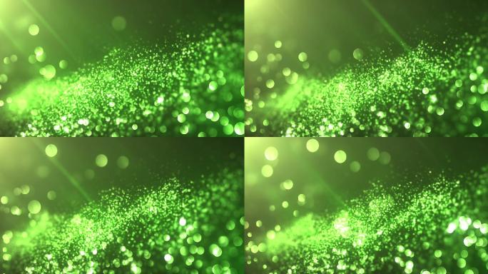 唯美粒子背景小清新光斑飘动绿色光效