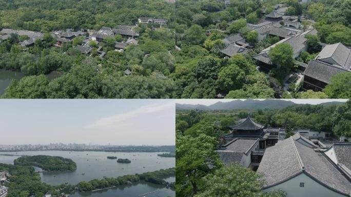 杭州西子湖酒店航拍4k