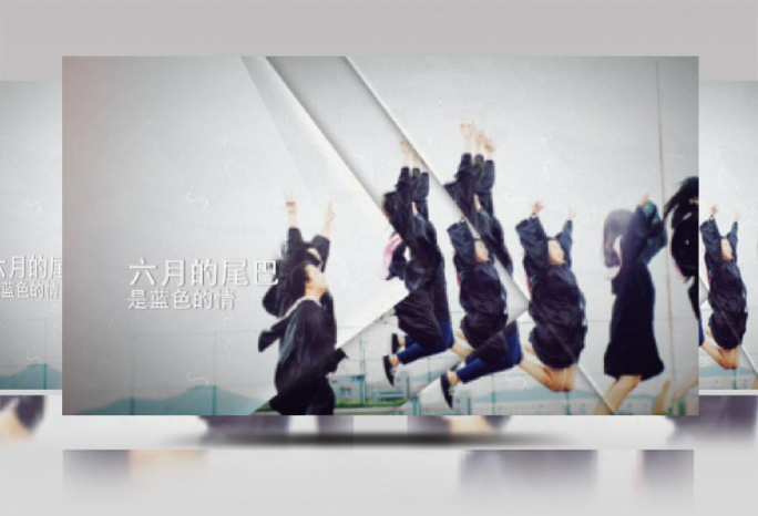 玻璃质感图形转场效果毕业季相册展Ae模板