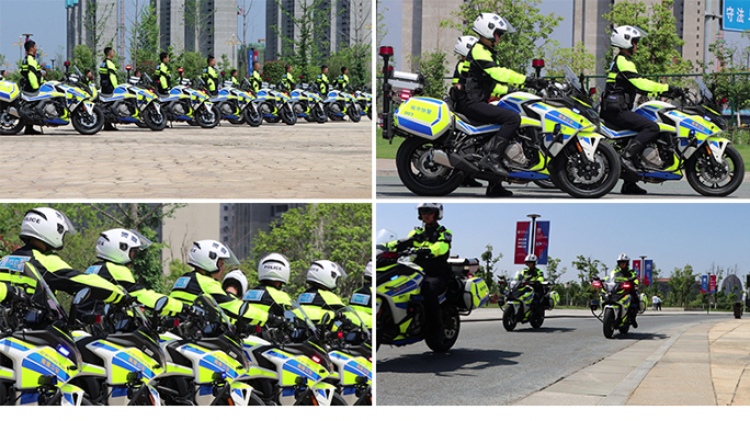 4K城市交警铁骑交通警察形象实拍视频