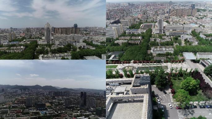 4k航拍蓝天白云山东大学中心校区校园