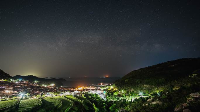 4K山东青岛崂山青山村星空银河延时摄影