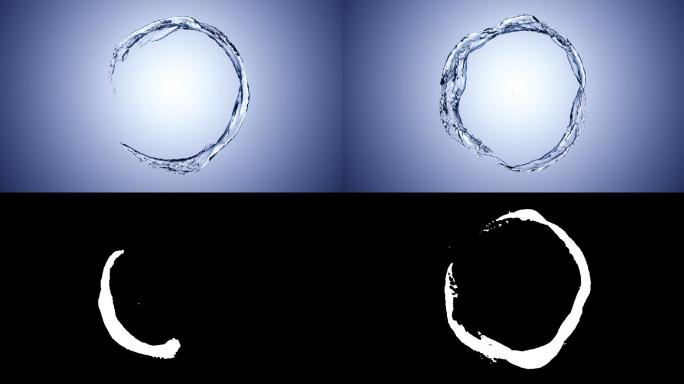 圆形的水特效动画合成元素流体