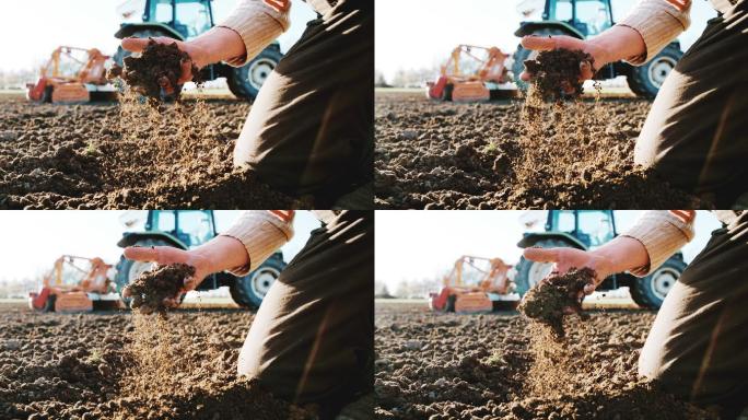 检查土壤的超慢镜头