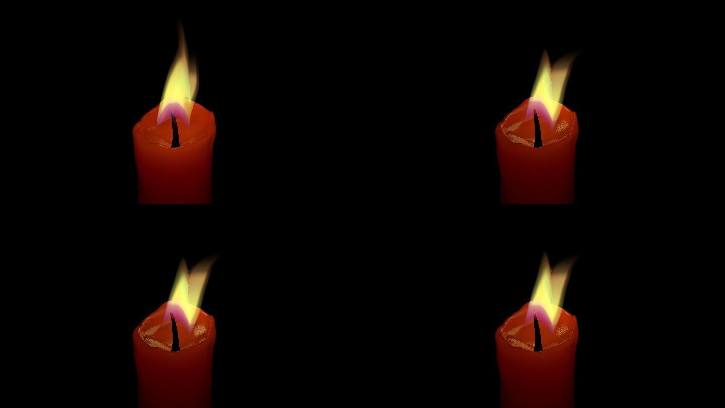 燃烧的红蜡烛（带alpha透明通道）