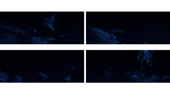 【宽屏天空】宁静唯美深夜薄云繁星夜景星空