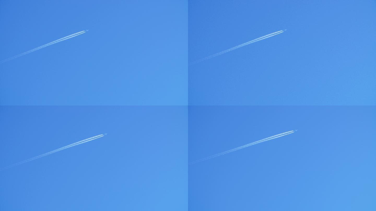 喷气式飞机在天空中留下了轨迹。