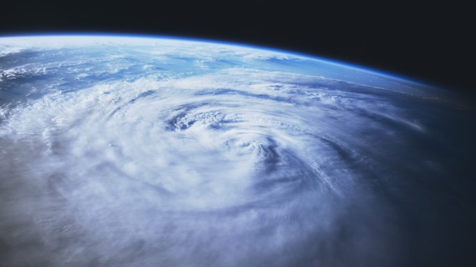 从太空看飓风热带气旋气流云团