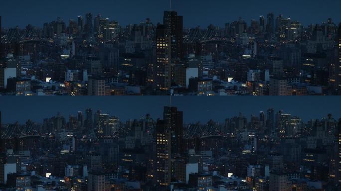 纽约市的城市夜景。