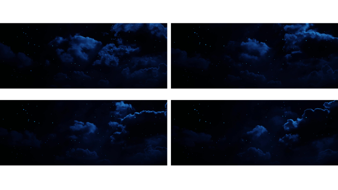 【宽屏天空】星空闪烁深夜云层繁星璀璨云影