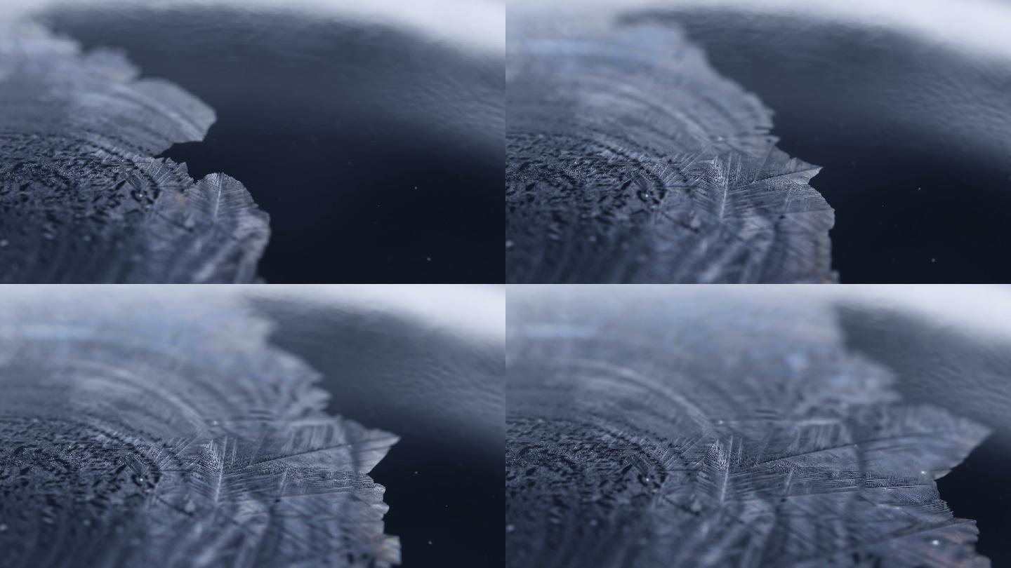 冷冻肥皂泡的特写微观世界冰雪冰碴子