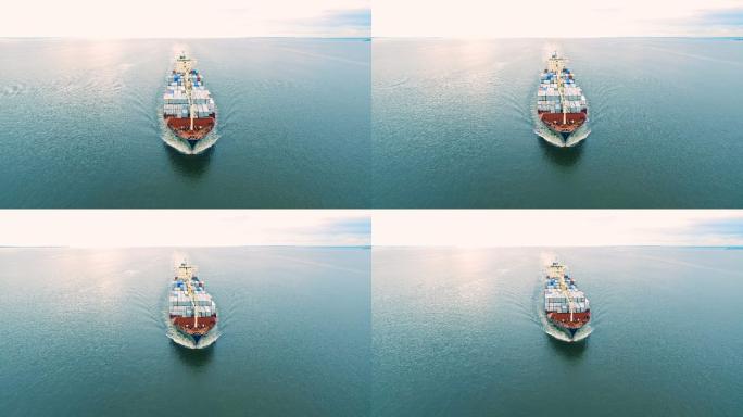 集装箱船乘风破浪箱货外贸快递全球化一带一