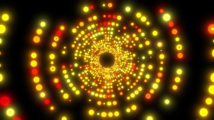 多彩圆环点阵隧道vj素材无缝循环