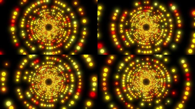 多彩圆环点阵隧道vj素材无缝循环