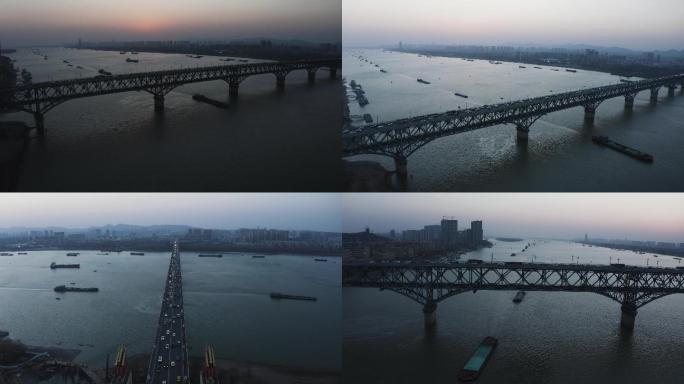 南京城市建筑船只长江大桥宣传片航拍4K