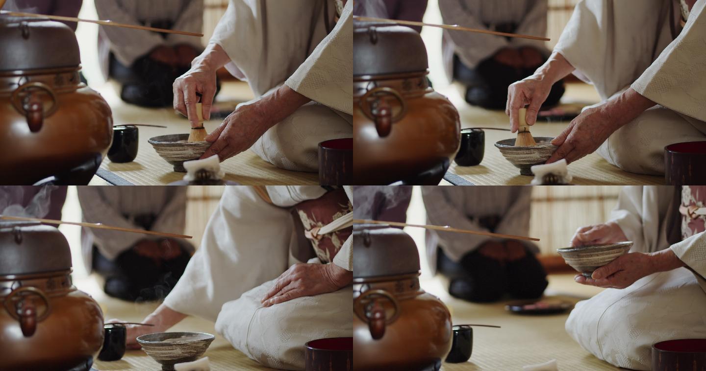 茶道主持人搅茶日本人大和民族文化历史