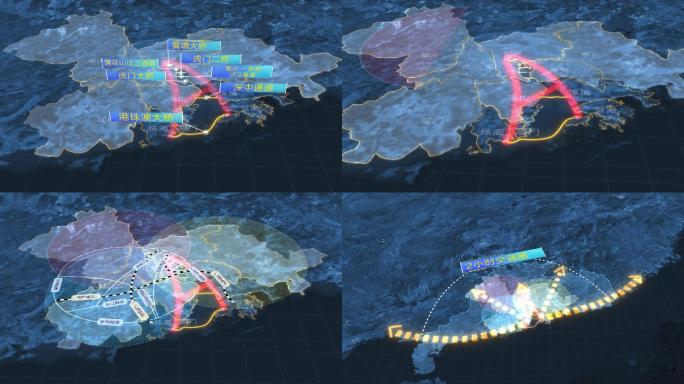 粤港澳大湾区交通示意地图