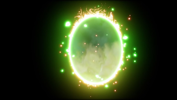 超漂亮绿色火焰圆环特效--带透明通道