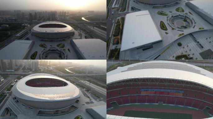 郑州奥体中心体育场一组航拍镜头
