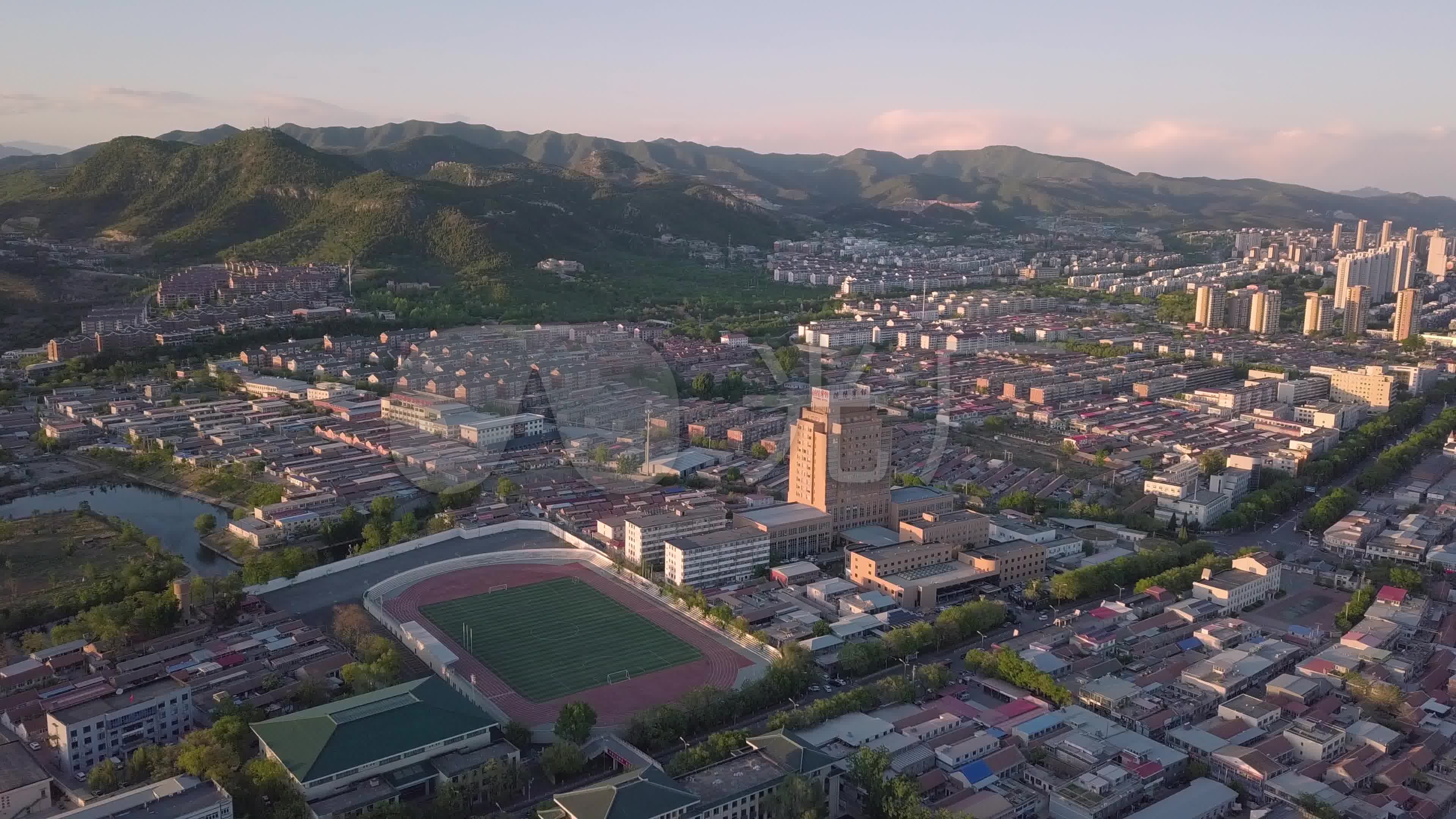 蓟州地标航拍素材天津蓟州区城市