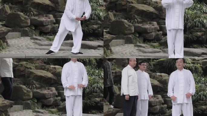 白衣老者演示中医技法