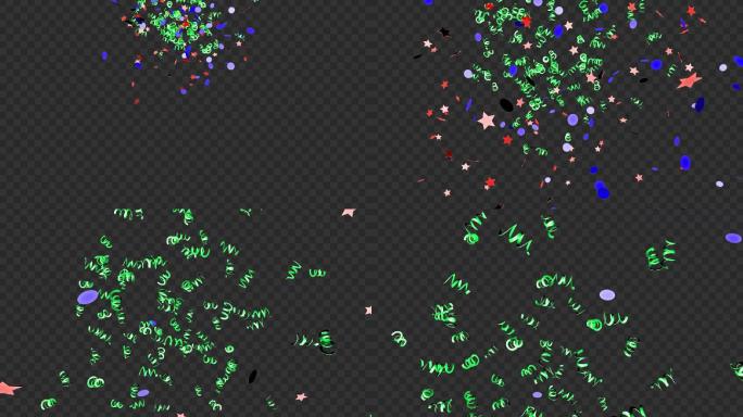 彩纸礼花彩色纸屑下落