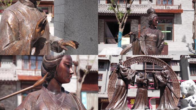步行街铜人雕塑