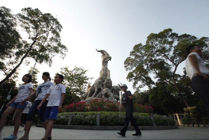 广州五羊雕像延时摄影4K原素材