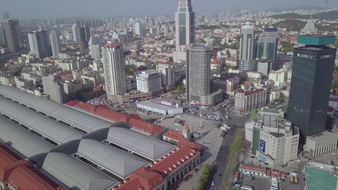 青岛地标航拍素材山东青岛市城市