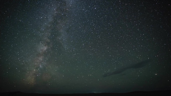 草原星空银河延时摄影