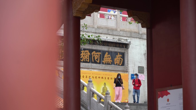 风景夏天结婚拍摄人物寺庙