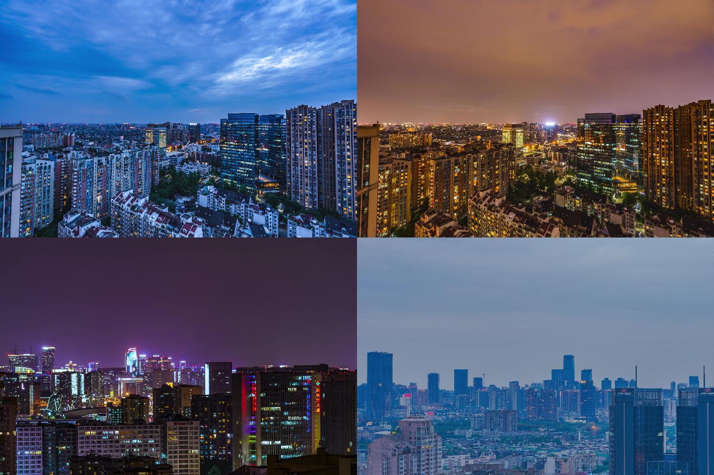 成都南二环城市天际线夜景延时摄影4K