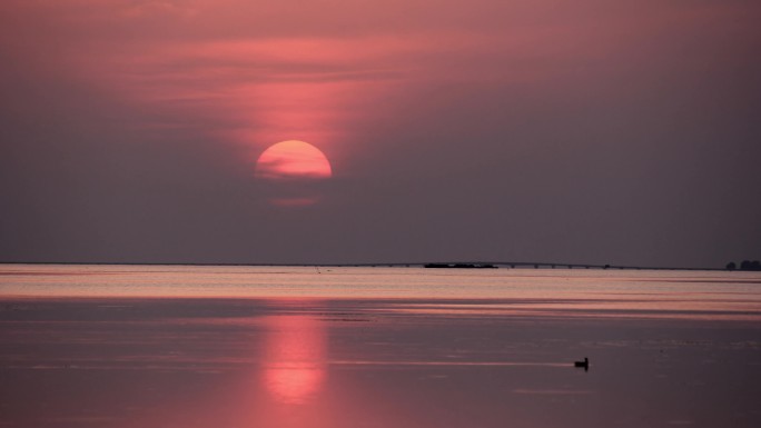 太湖大桥日落延时