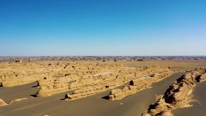 敦煌雅丹地貌大景4K航拍