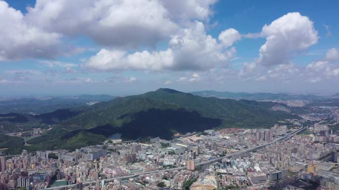 4K深圳龙华大景航拍空镜