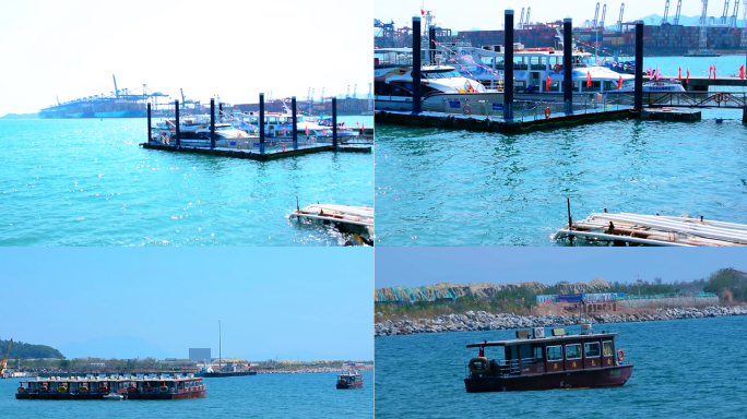 港口的游艇码头游艇航行视频素材