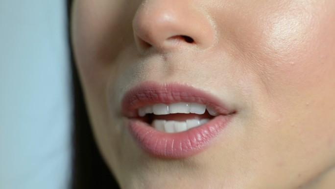 说话特写口腔防蛀美白牙医牙齿防护坚固健康