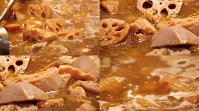 4K莲藕排骨汤炖汤煮汤鄂菜武汉特色小吃