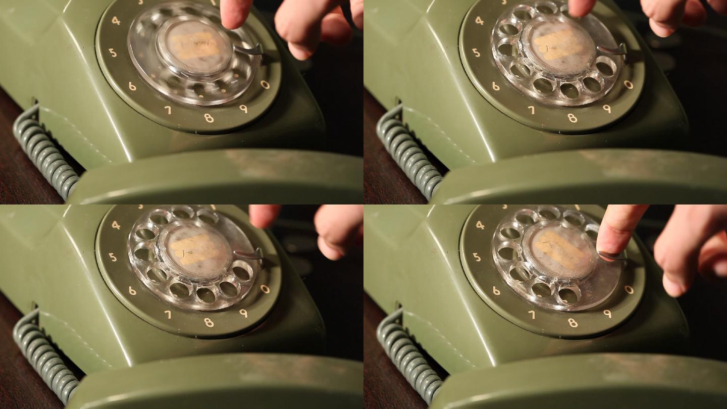 转动的复古老式电话