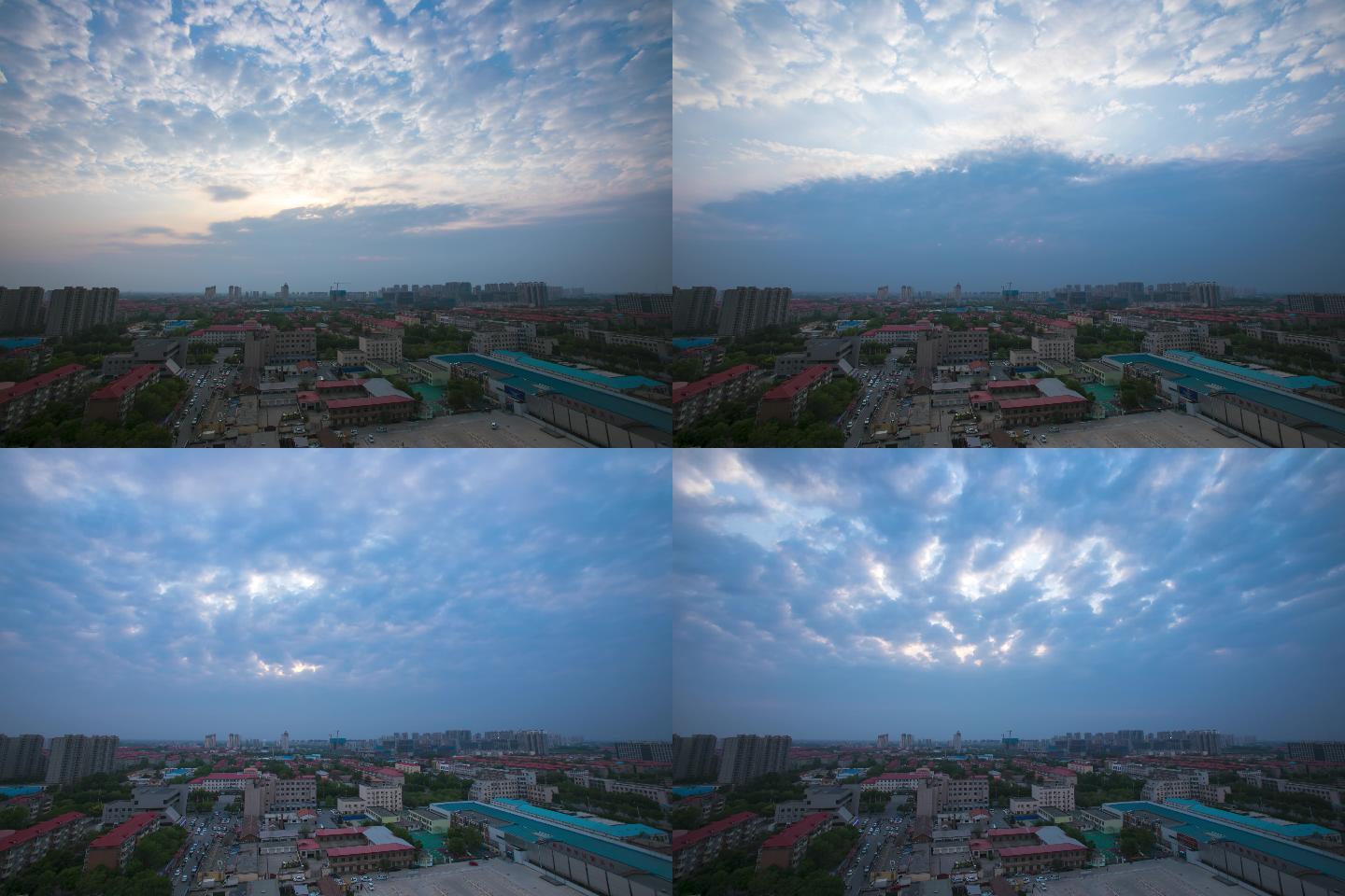 延时城市日落日转夜夕阳乌云笼罩视频素材