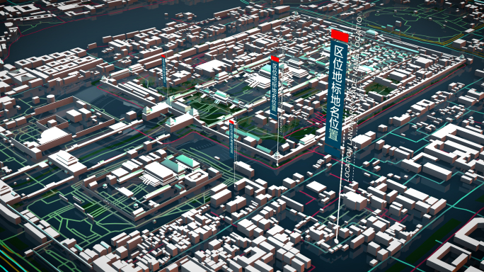 E3d城市4K北京建筑模型区位分析地图