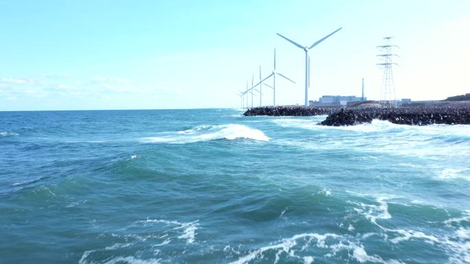 海边的风力发电站