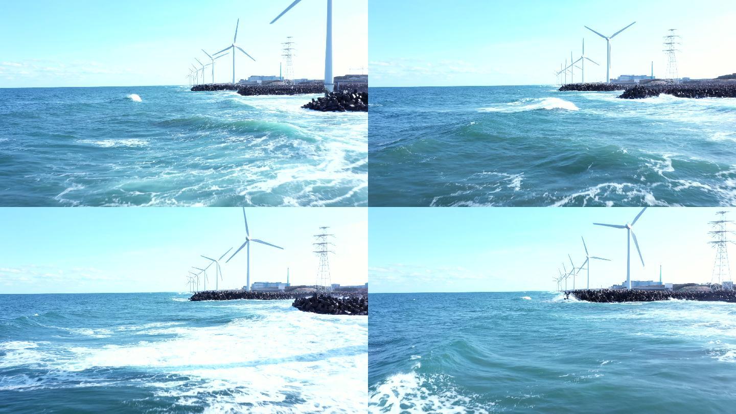 海边的风力发电站