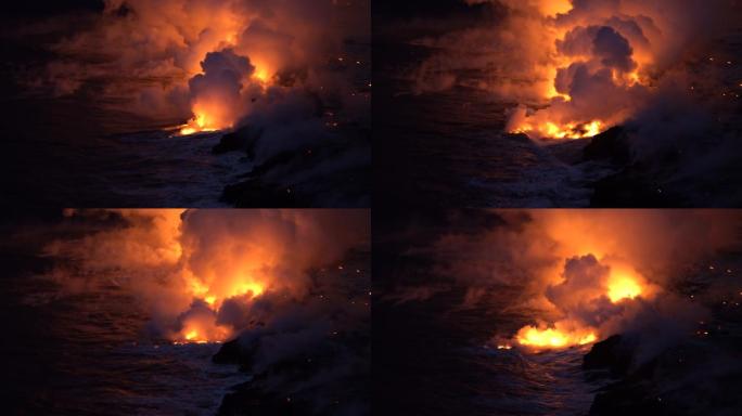 活火山喷发熔岩震撼岩浆海底火山爆发