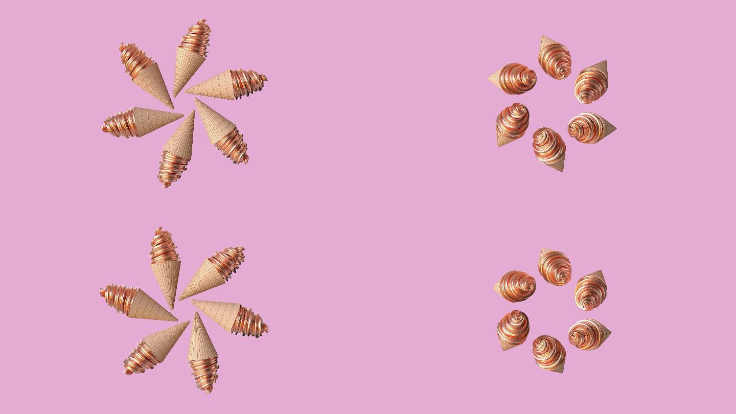 抽象冰淇淋筒粉色场景